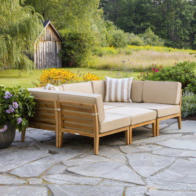 Teak sectional sunbrella top